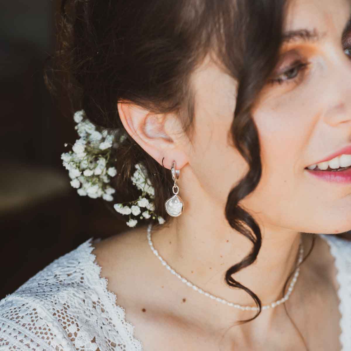 Orecchini "Goccia di Felicità" Perle barocche e argento