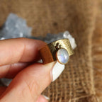 Anello "Custode di Luce" Labradorite bianca - regolabile