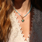 Collana e Choker con Cuore Turchese e Stelle
