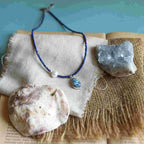 Collana della Sirena Leucosia - Lapislazzuli e Azzurrite bluebird