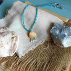 Collana della Sirena Nerissa - Apatite e Conchiglia naturale