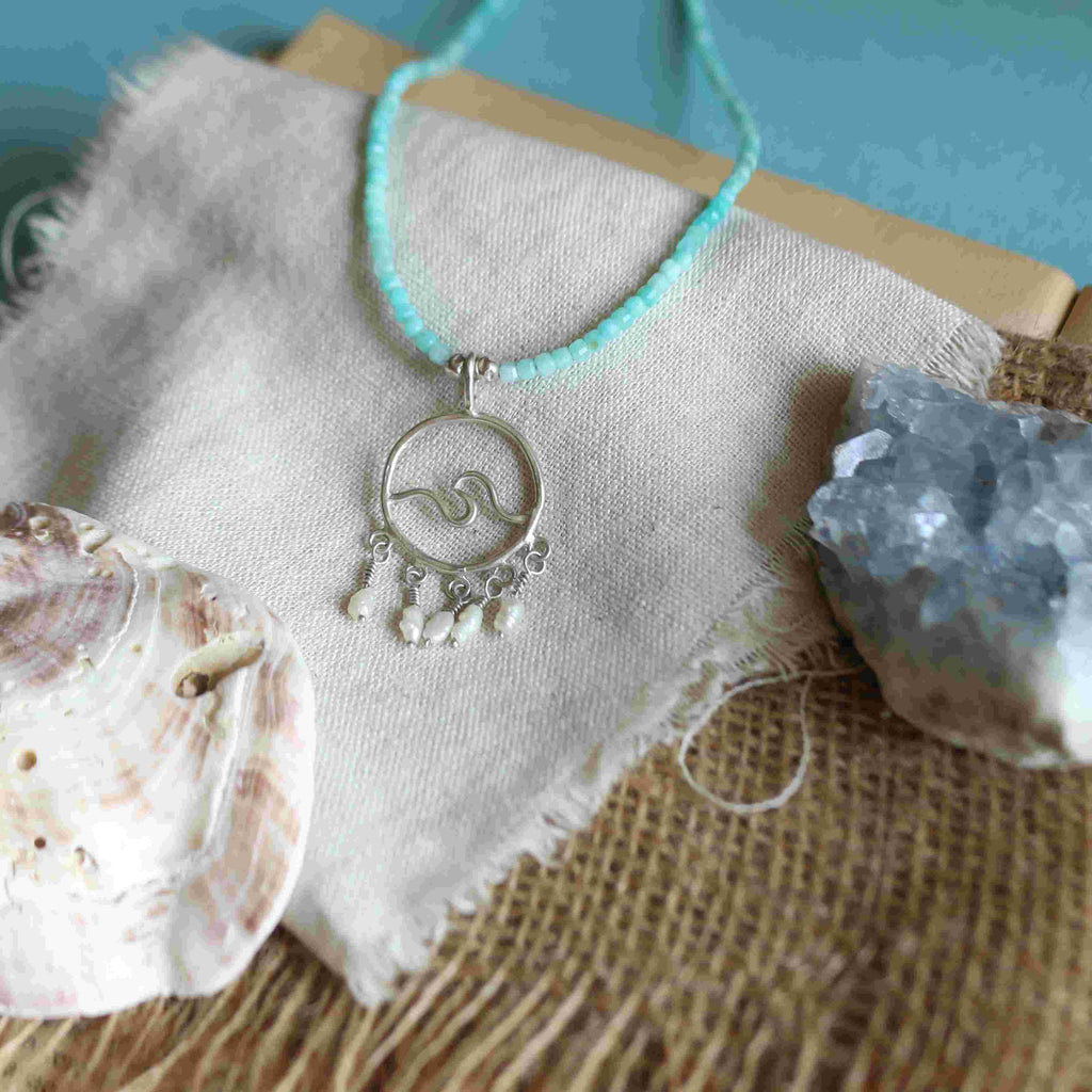 Collana Ondina - Amazzonite e micro perle