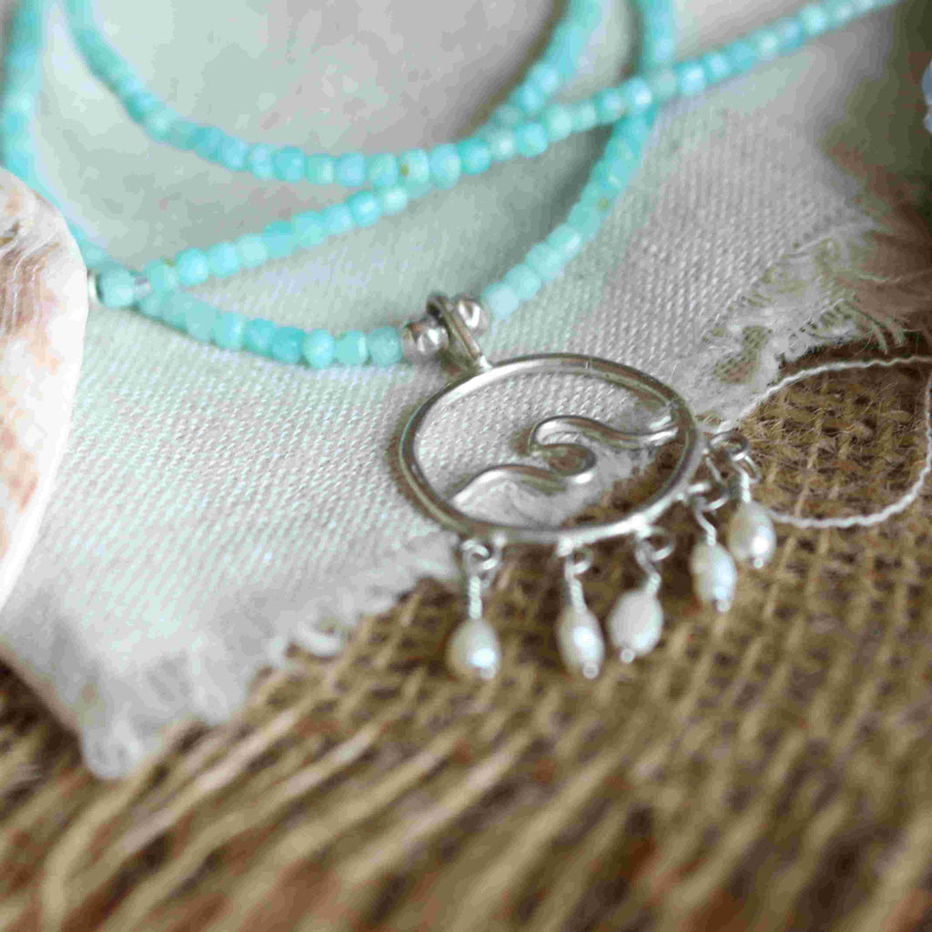 Collana Ondina - Amazzonite e micro perle