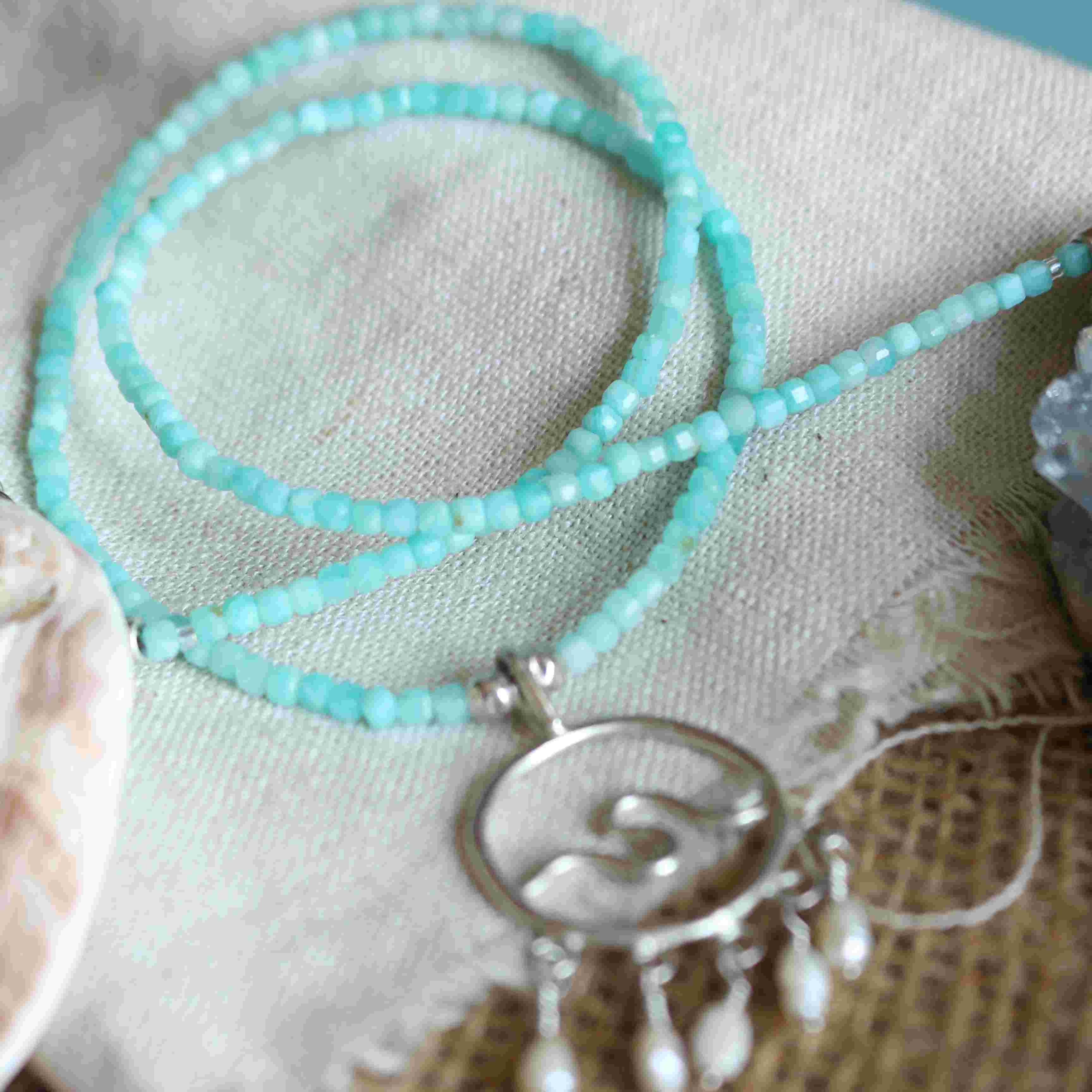 Collana Ondina - Amazzonite e micro perle