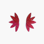 Orecchini "Fiori di Loto" Rosso - Dipinti a mano