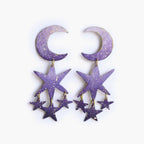 Orecchini "Caelora" viola - dipinti a mano