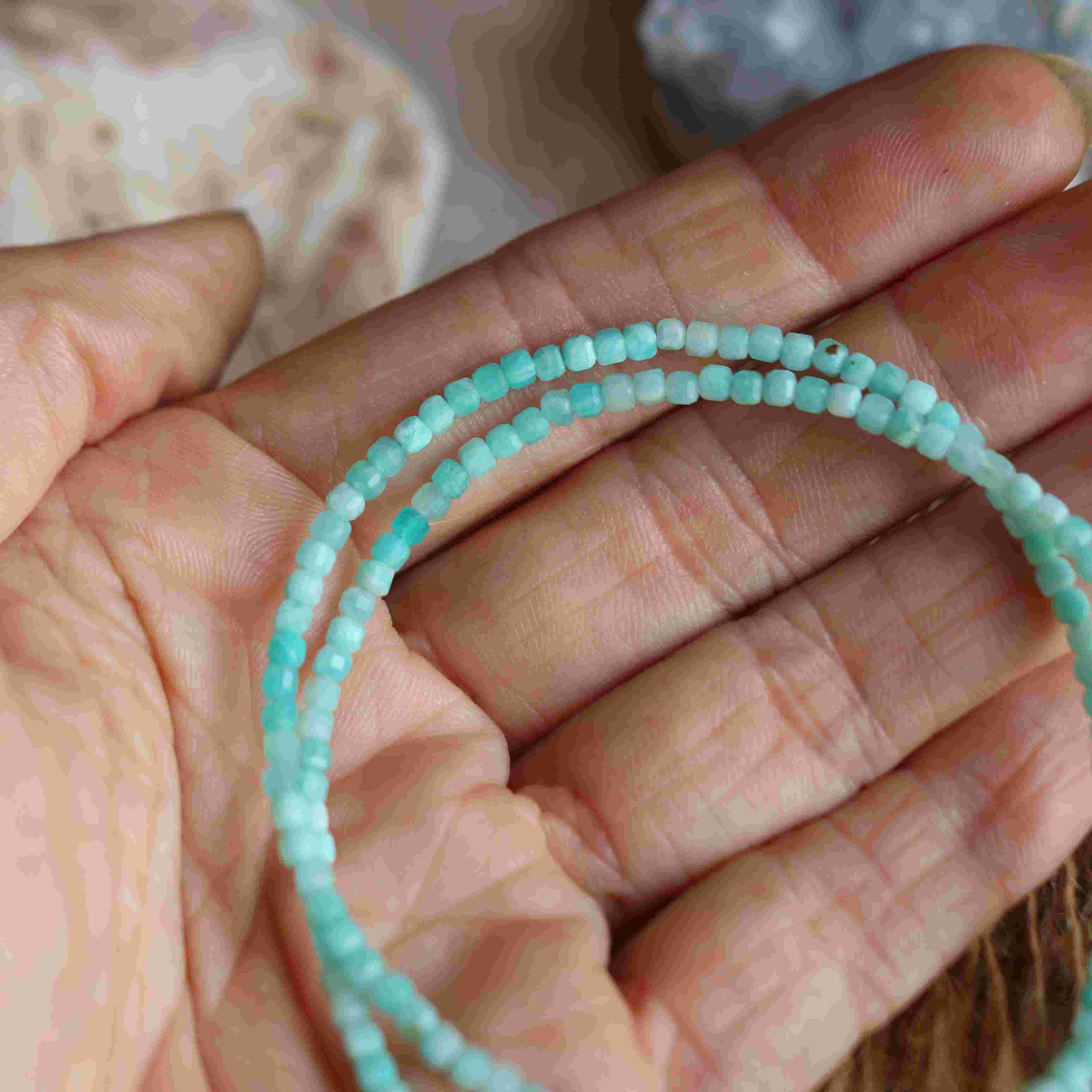 Collana Ondina - Amazzonite e micro perle