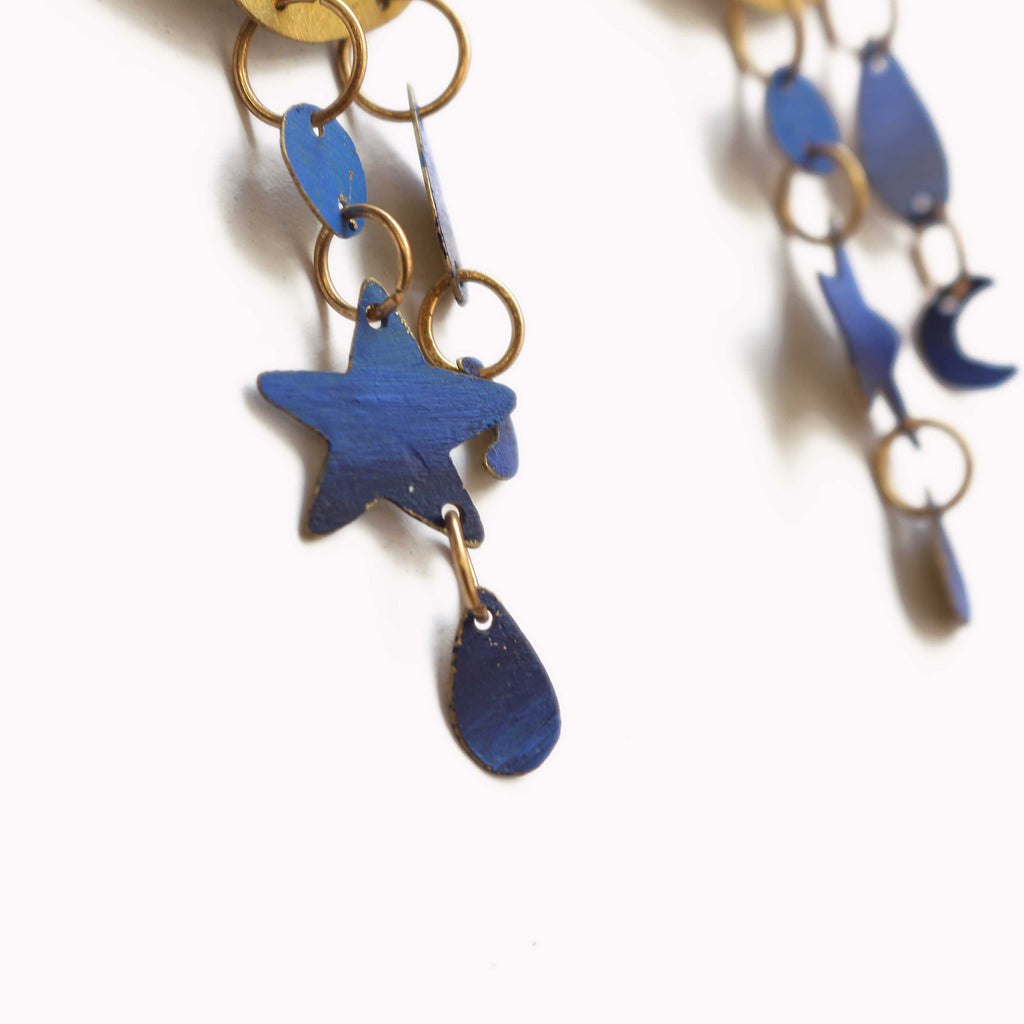 Orecchini Blu Star - Dipinti a mano