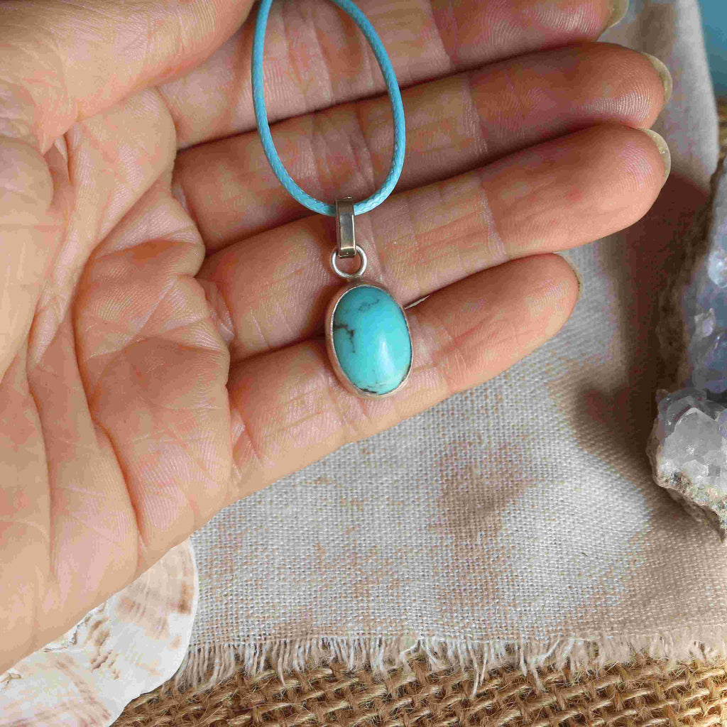 La Sirena Mareluna - Choker con Conchiglia azzurra e Collana con Turchese