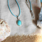 La Sirena Mareluna - Choker con Conchiglia azzurra e Collana con Turchese
