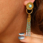 Orecchini "Sole imperfetto" Turchese naturale e perline miyuki