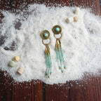 Orecchini "Sole imperfetto" Turchese naturale e perline miyuki