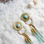 Orecchini "Sole imperfetto" Turchese naturale e perline miyuki