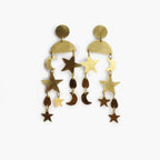 Orecchini "Andromeda" Stelle e Lune oro