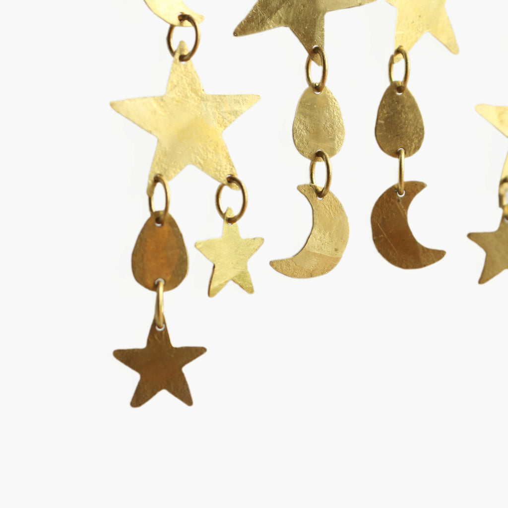 Orecchini "Andromeda" Stelle e Lune oro