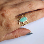 Anello Farfalla "Ali del Cielo" Turchese naturale