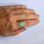 Anello Farfalla "Ali del Cielo" Turchese naturale