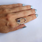 Anello "Onda Silenziosa" Vetrino del Mare Blu