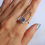 Anello "Onda Silenziosa" Vetrino del Mare Blu