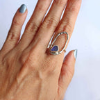 Anello "Onda Silenziosa" Vetrino del Mare Blu