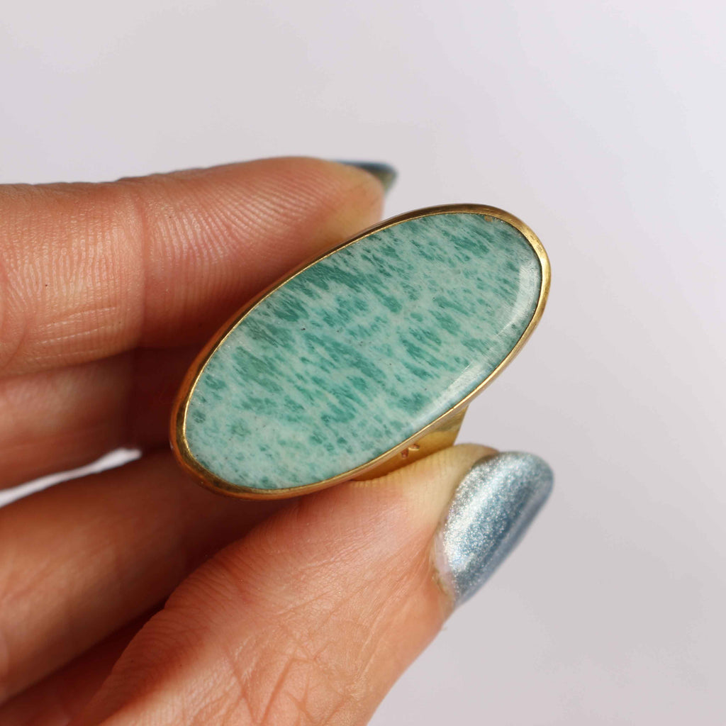 Anello Amazzonite flash e stelle