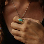 Anello Farfalla "Ali del Cielo" Turchese naturale