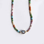 Collana "Occhietto Fortunato" Perle coltivate e cristalli