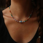 Collana "Occhietto Fortunato" Perle coltivate e cristalli