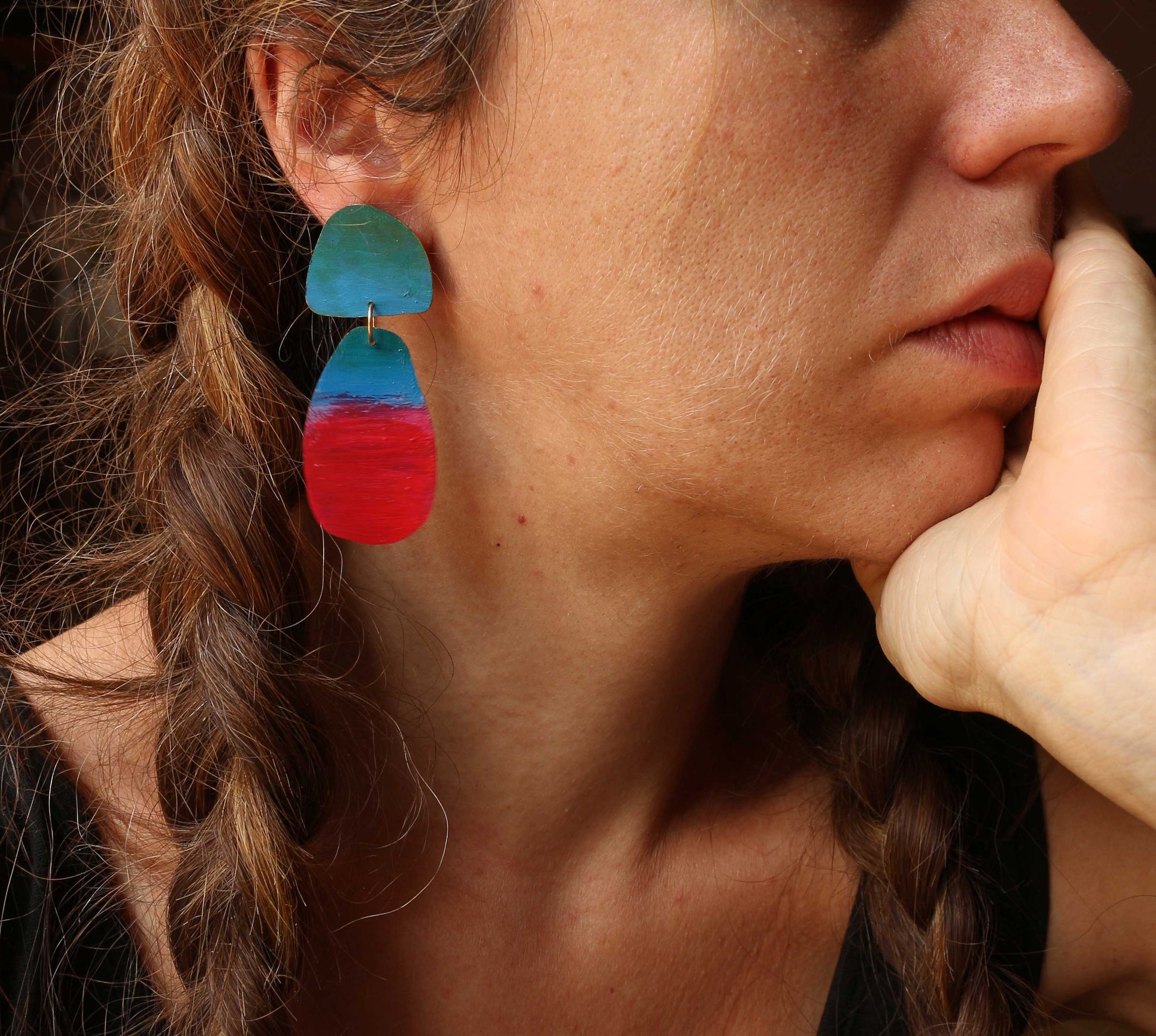 Orecchini "Manita" Rosso - Dipinti a mano
