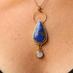 Ciondolo "Notte Stellata" Lapislazzuli e Labradorite bianca