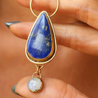 Ciondolo "Notte Stellata" Lapislazzuli e Labradorite bianca