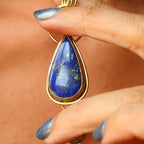 Ciondolo "Notte Stellata" Lapislazzuli e Labradorite bianca