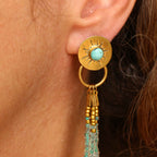 Orecchini "Sole imperfetto" Turchese naturale e perline miyuki