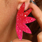 Orecchini "Fiori di Loto" Rosso - Dipinti a mano