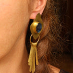 Orecchini Labradorite "Athtar" con frange