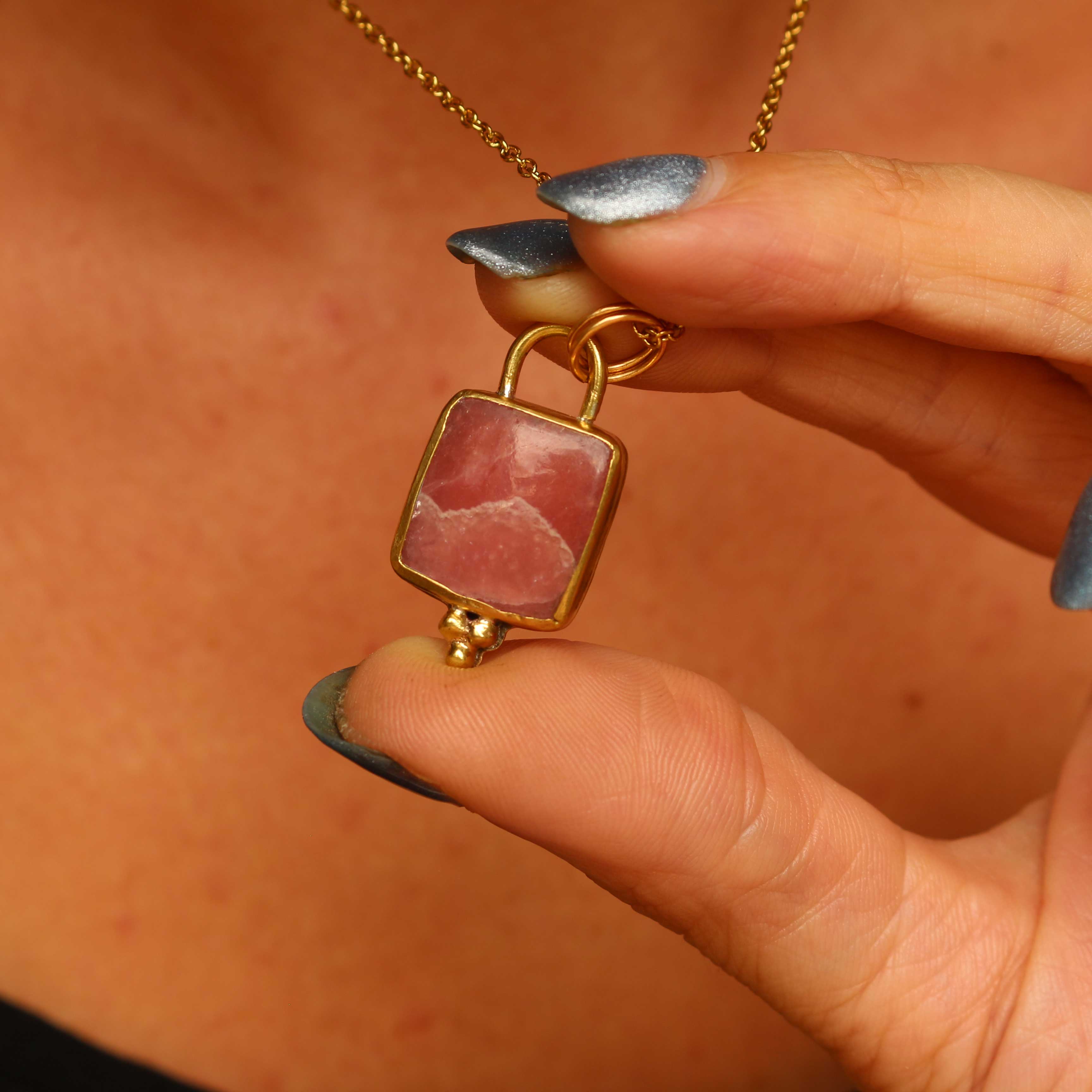 Ciondolo Rodocrosite rettangolare