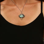 Ciondolo Labradorite e Quarzo rutilato golden in Argento