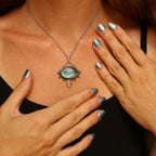 Ciondolo Labradorite e Quarzo rutilato golden in Argento