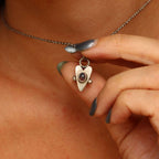 Ciondolo Cuore con Opale Etiope nero