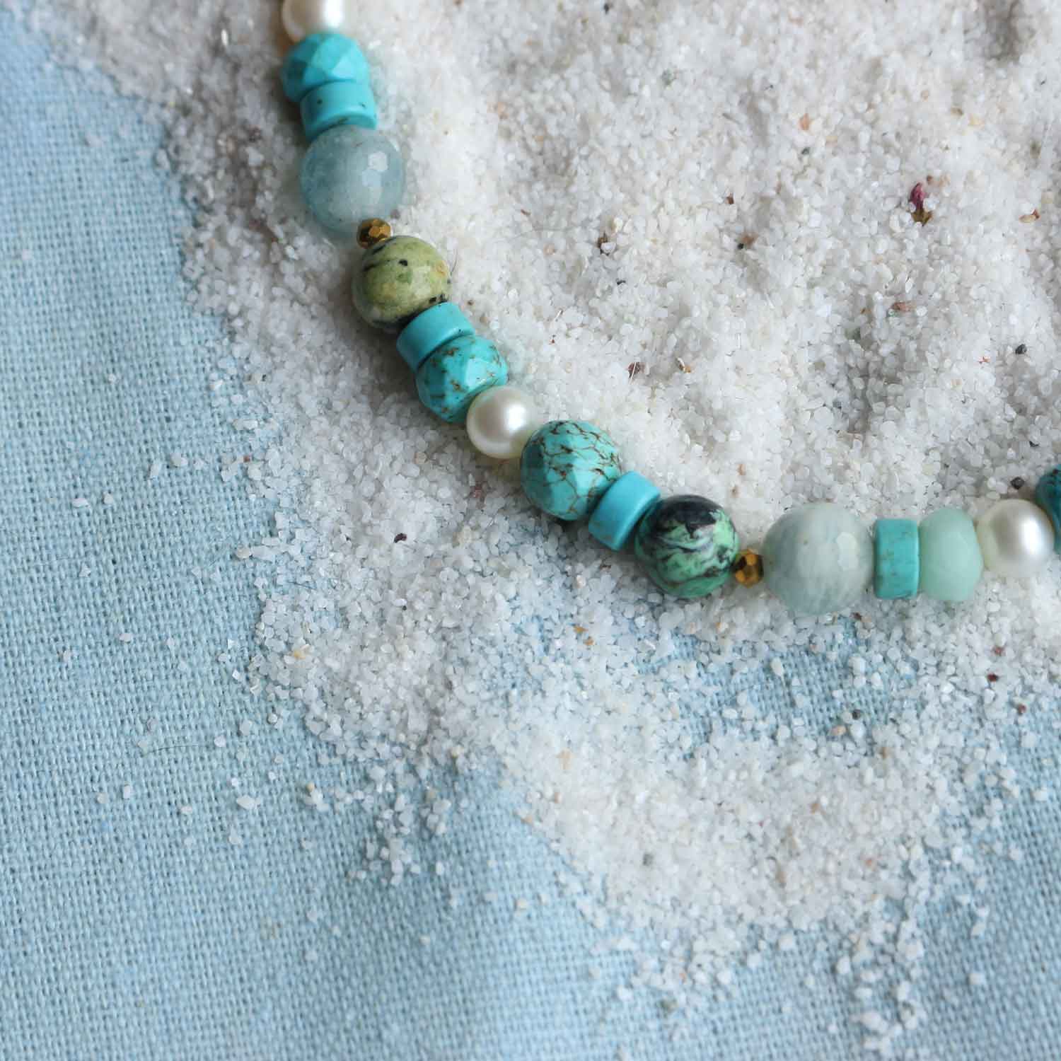 Collana "Sussuro di Sirena" Choker di pietre naturali mix