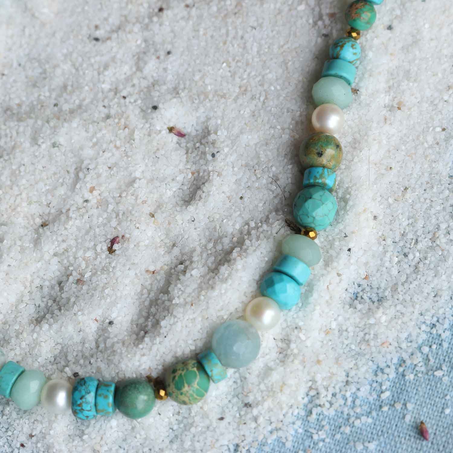 Collana "Sussuro di Sirena" Choker di pietre naturali mix