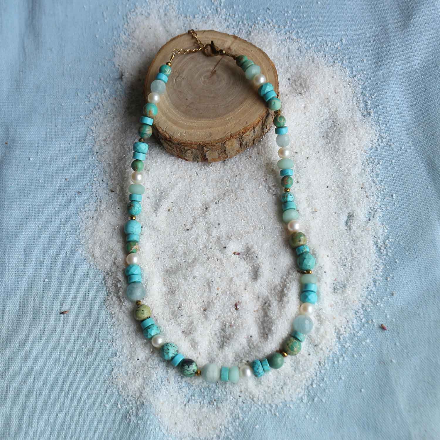 Collana "Sussuro di Sirena" Choker di pietre naturali mix