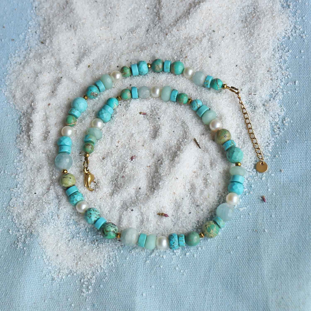 Collana "Sussuro di Sirena" Choker di pietre naturali mix