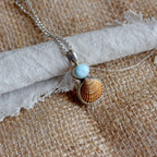 Ciondolo con conchiglia e pietra in argento