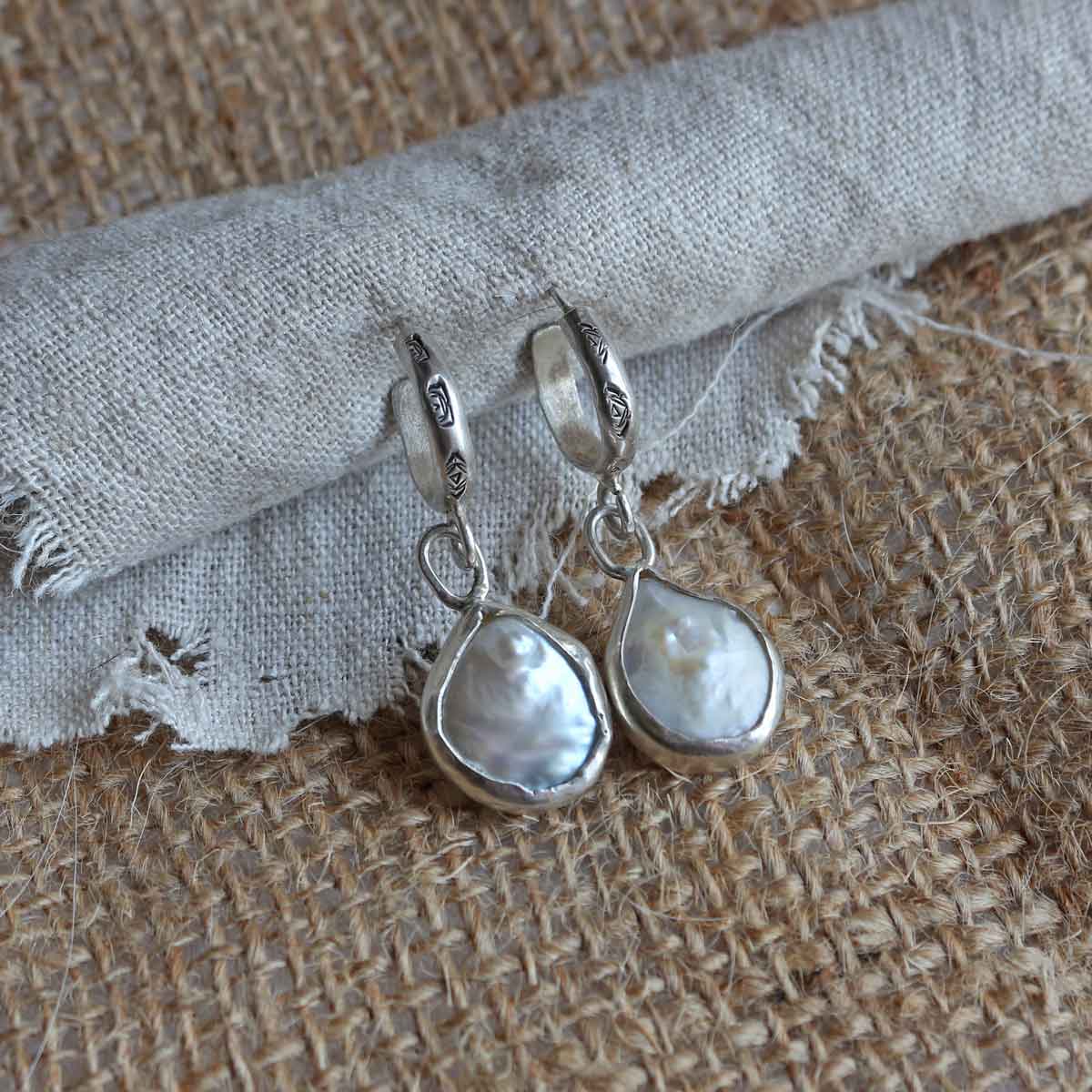 Orecchini "Goccia di Felicità" Perle barocche e argento