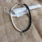 Collana choker "Abra(cadabra)" Onice e Perle coltivate