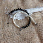 Collana choker "Abra(cadabra)" Onice e Perle coltivate