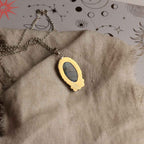 Ciondolo "Corona delle Nebbie" Labradorite blu e ossido di zircone - mixed metal