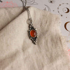 Ciondolo "Fiamma d'Ombra" Corniola in argento