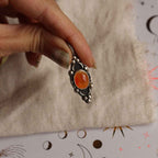 Ciondolo "Fiamma d'Ombra" Corniola in argento